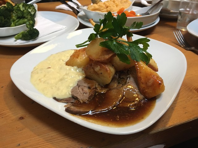 Roast lamb Sunday lunch at Fremington Quay Cafe