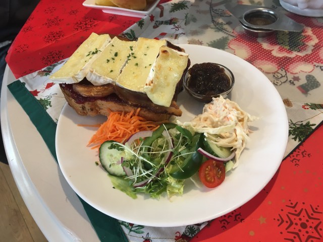 Brie, bacon and cranberry toastie from Tea by the Taw
