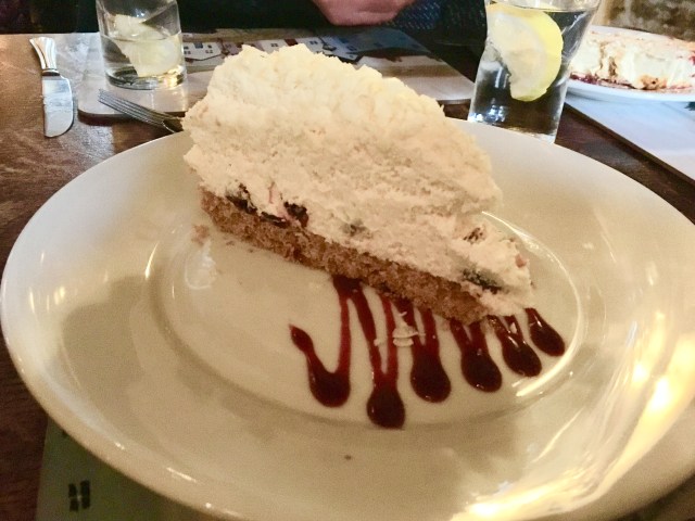 White chocolate and cranberry cheesecake from The New Inn Goodleigh