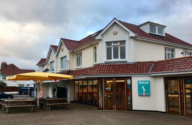 Outside The Pelican fish and chip restaurant and takeaway Barnstaple