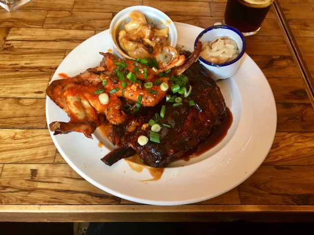 Ribs and chicken wings from The Hickory Inn near Tiverton