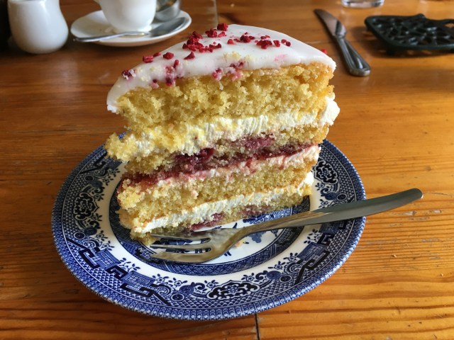 Raspberry sponge cake from The Corn Dolly South Molton