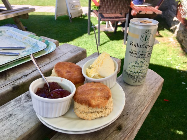 Scone clotted cream and jam in Mortehoe at Town Farmhouse