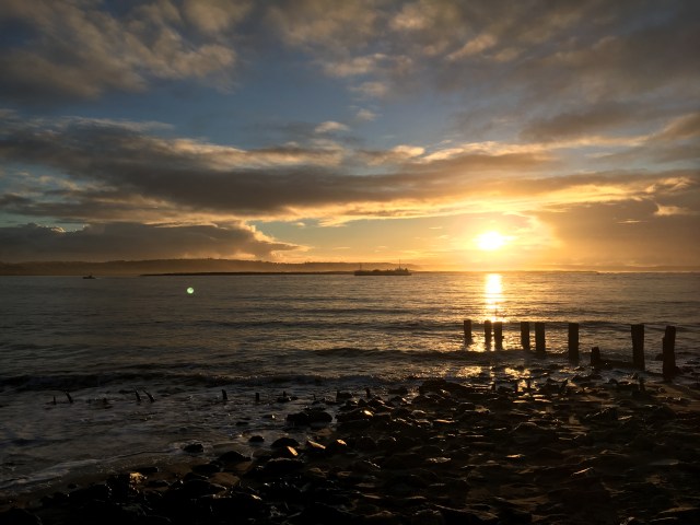 Boat being pulled by tugboat near Crow Point