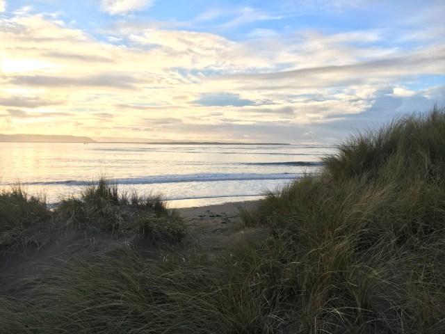 Looking out from a sand dune at Crow Point