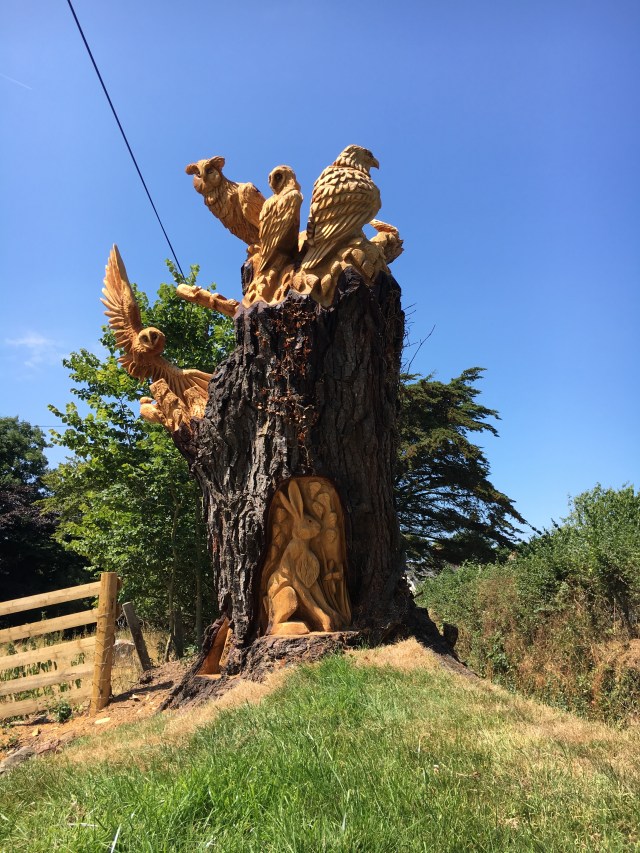 Carving on the way to Abbotsham Cliffs