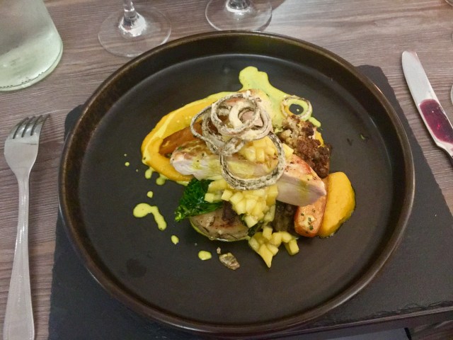 Chicken breast with a curry cream sauce from Number Eight, Bideford