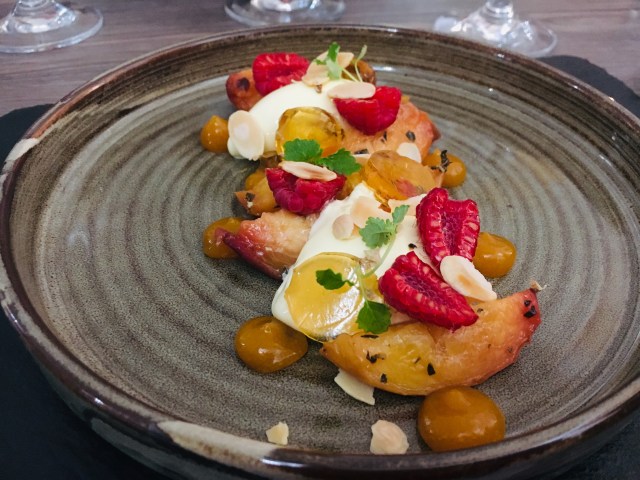 Peaches and cream dessert from Number Eight, Bideford