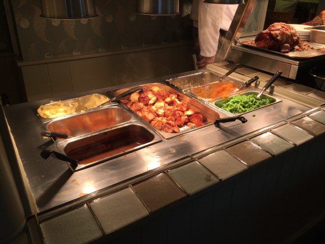 Sunday carvery vegetables at The Exmoor White Horse Inn, Exford