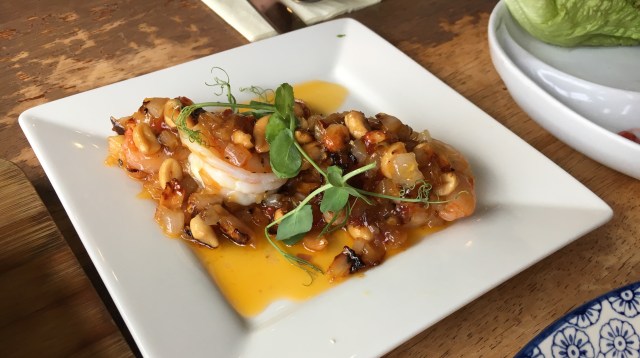 Sweet chilli king prawns from Lilico’s tapas bar