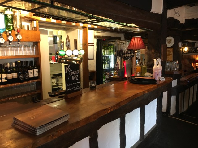 Bar inside The Thatch in Croyde