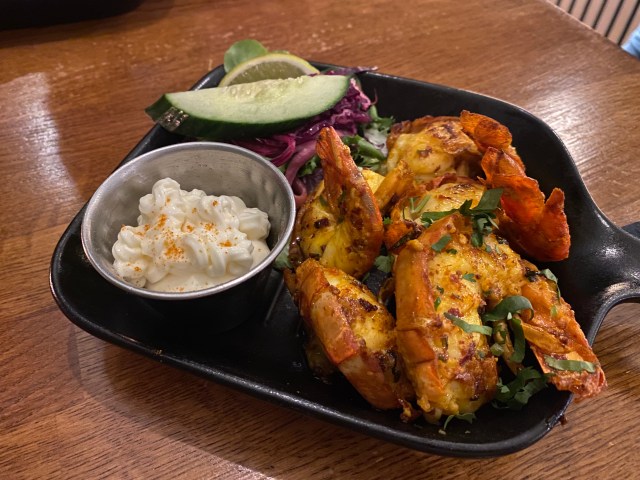 Grilled king prawns from Tiffin