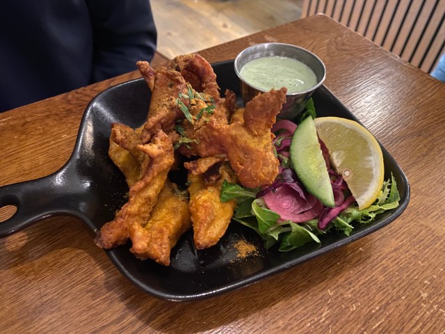 Crispy fish pakora from Tiffin